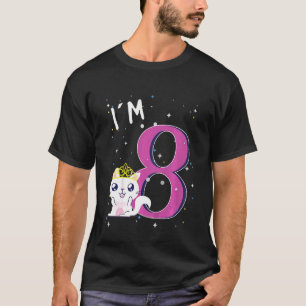Camiseta Crianças Gatinhas Gatinhas 8 Crianças de Aniversár