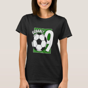 Camiseta Crianças Goaaal 9º Aniversário Jogador de Futebol