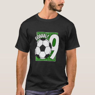 Camiseta Crianças Goaaal 9º Aniversário Jogador de Futebol 