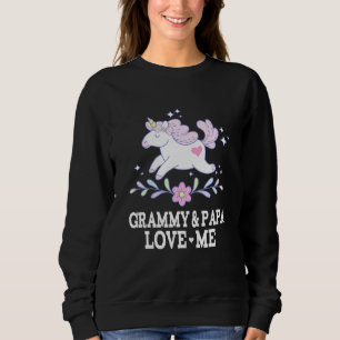 Camiseta Crianças Grammy E Papa Me Ama Avô Unicorne