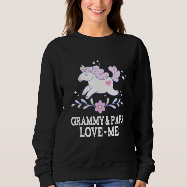 Camiseta Crianças Grammy E Papa Me Ama Avô Unicorne (Frente)