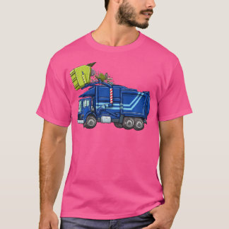 Camiseta Crianças Grande Caminhão de Lixo Azul