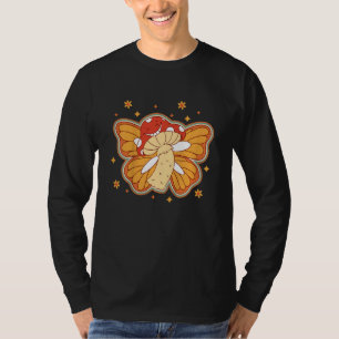 Camiseta Crianças Groovy Hippie Vibes Mushroom Butterfly Pa