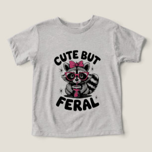 Camiseta Crianças Guaxinim Legal Fofo Mas Feroz Adolescente