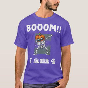 Camiseta Crianças Halloween 4º Aniversário 4 Anos Ske