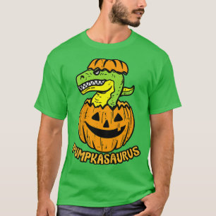 Camiseta Crianças Halloween Pumpkasaurus Pumpkin Dinossaur 