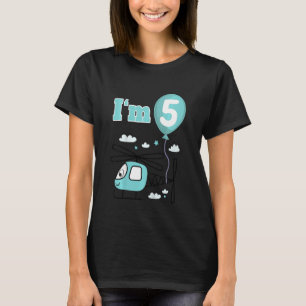 Camiseta Crianças Helicóptero Eu sou 555º Aniversário do 5