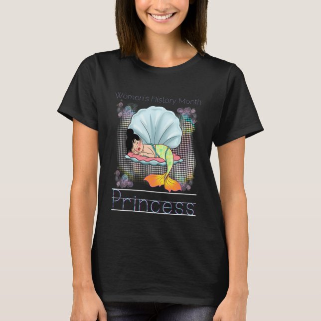 Camiseta Crianças História das Mulheres Mês Princesa Menina (Frente)