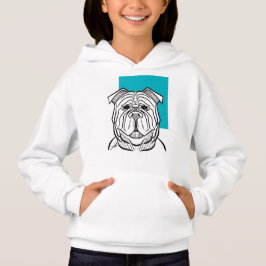 Camiseta Crianças Hoodie - Coleção de Cães - Design Azul