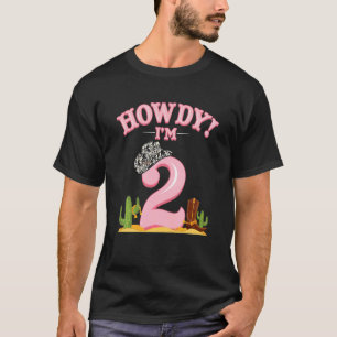 Camiseta Crianças Howdy Cowgirl Aniversário de 2 anos Weste
