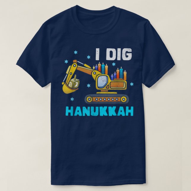 Camiseta Crianças I Dig Hanukkah Ecavator Construção (Frente do Design)