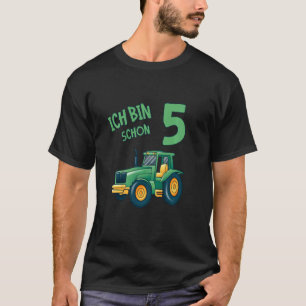 Camiseta Crianças Ich Caixa 5 Jahre Geburtstags Trator 5º B
