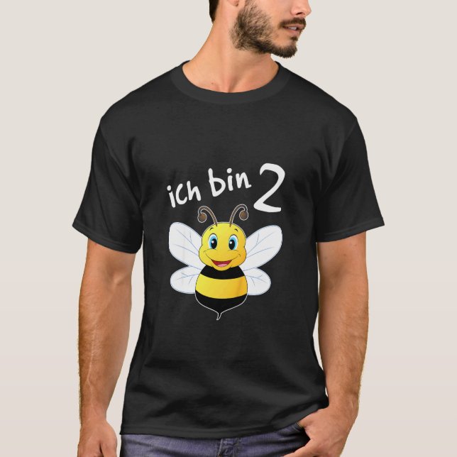 Camiseta Crianças Ich Caixa Schon 2 Jahre Alt Hummel segund (Frente)