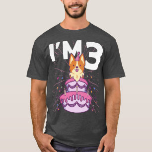 Camiseta Crianças Im 3 Bday Dog Party Kids aniversário de 3