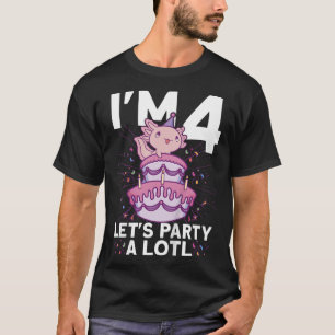 Camiseta Crianças Im 4 bday Festa Aolotl fofo 4º Aniversári