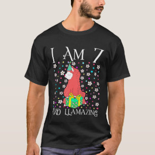 Camiseta Crianças Im 7 Menina Llampairante Llama Feliz 7 Bi