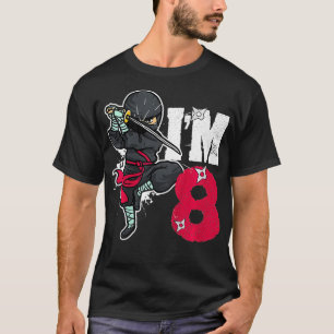 Camiseta Crianças Im 8 anos Ninjas 8 anos