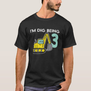Camiseta Crianças Im Dig Sendo 3 Escavador De Escavador De