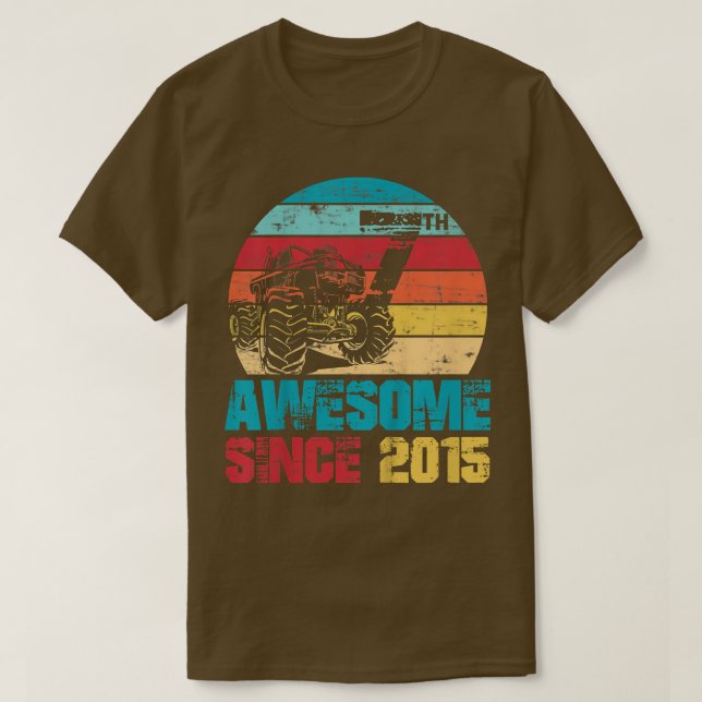 Camiseta Crianças Incríveis Desde 2015, Caminhão do Monstro (Frente do Design)
