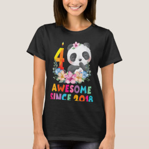 Camiseta Crianças Incríveis Desde 2018 4º Aniversário 4 Ano