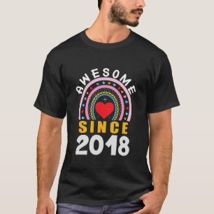 Camiseta Crianças Incríveis Desde 2018 4º Aniversário D