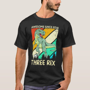 Camiseta Crianças Incríveis Desde 2018 Três Rex Trex Tercei