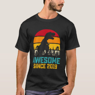 Camiseta Crianças Incríveis Desde 2019 Dinossauro 3 Anos Cr