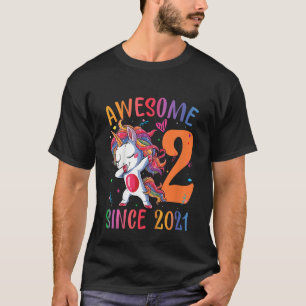 Camiseta Crianças Incríveis Desde 2021 Dabbing Unicorn segu