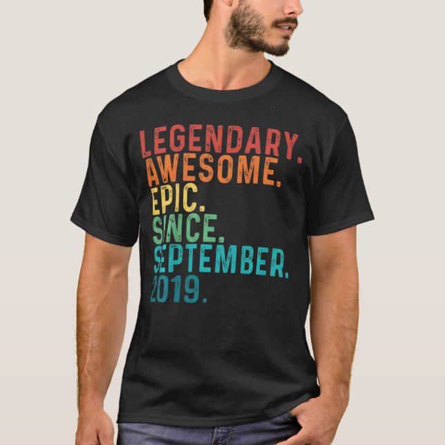 Camiseta Crianças Incríveis Desde Setembro De 2019 3 Anos (Frente)