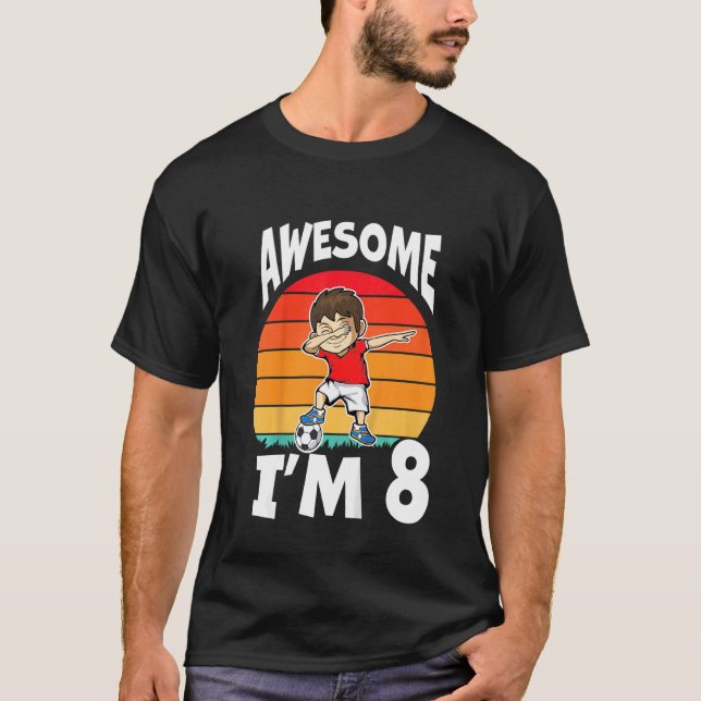 Camiseta Crianças Incríveis Eu sou o 8 8º Aniversário Dabbi (Frente)