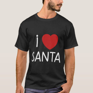 Camiseta Crianças Infantil Eu Amo Papai Noel Meninos Menina
