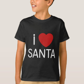 Camiseta Crianças Infantil Eu Amo Papai Noel Meninos Menina