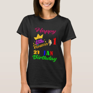 Camiseta Crianças Janeiro Meninas Aniversário 21 de Janeiro
