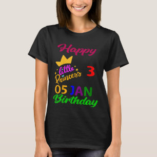 Camiseta Crianças Janeiro Meninas Aniversário 5 Janeiro 3 A