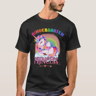 Camiseta Crianças Jardim De Infância Princesa Unicórnio Cor