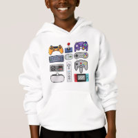 Crianças jogadoras Pixel artes controladoras de jo