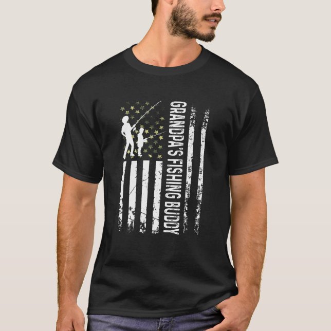 Camiseta Crianças Jovem Pescador Vovô Pescaria Pai S (Frente)