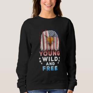 Camiseta Crianças Jovens Livres Patriótico Americano Livre