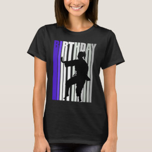 Camiseta Crianças Karate Aniversário Que Poupa Mulheres Azu
