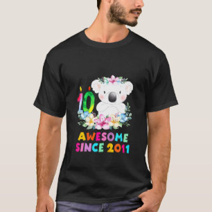 Camiseta Crianças Koala Bear 10 Anos Aniversário Para Menin