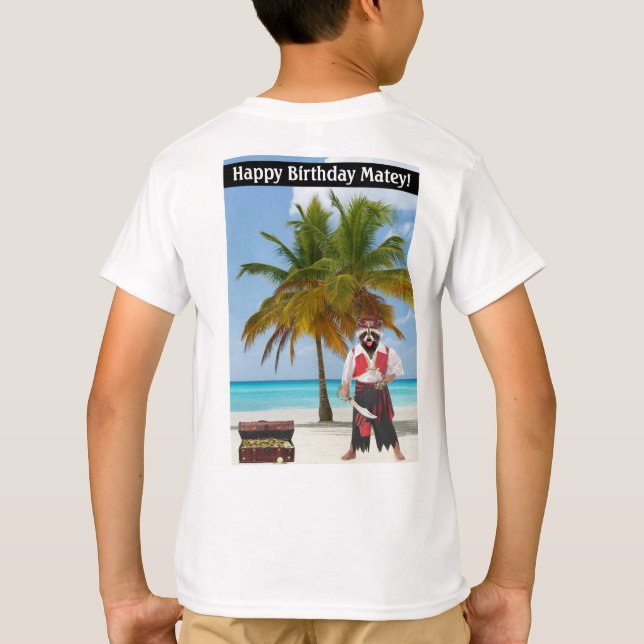 Camiseta crianças lá. Feliz Aniversário Matey. (Verso)
