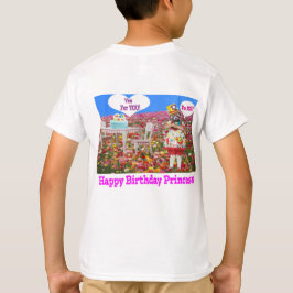 Camiseta crianças lá. Feliz aniversário Princesa. Panda ver