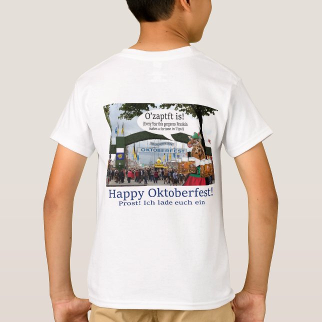 Camiseta crianças lá. Feliz Oktoberfest. (Verso)