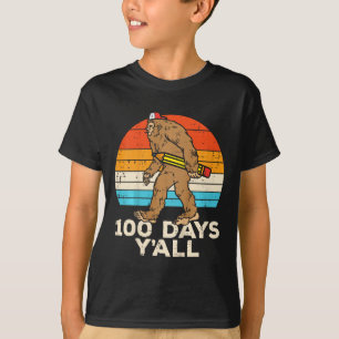 Camiseta Crianças Lápis de Pé Grande 100 Dias Yall 100th Da