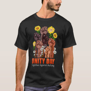 Camiseta Crianças Laranja Anti-Bullying Símbolo de Amor Uni
