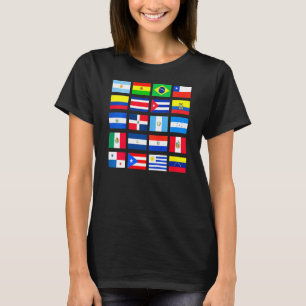 Camiseta Crianças Latino-Americanas Bandeiras Latino-Americ
