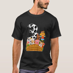 Camiseta Crianças Legal Animais De Criação aniversário de 3