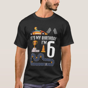Camiseta Crianças Legal Corridas de Carro É o meu aniversár