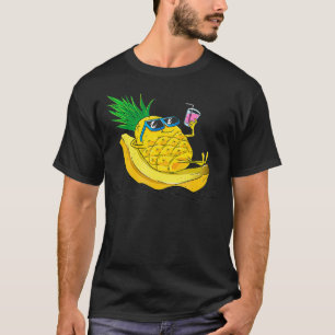 Camiseta Crianças Legal de abacaxi Banana relaxa férias de