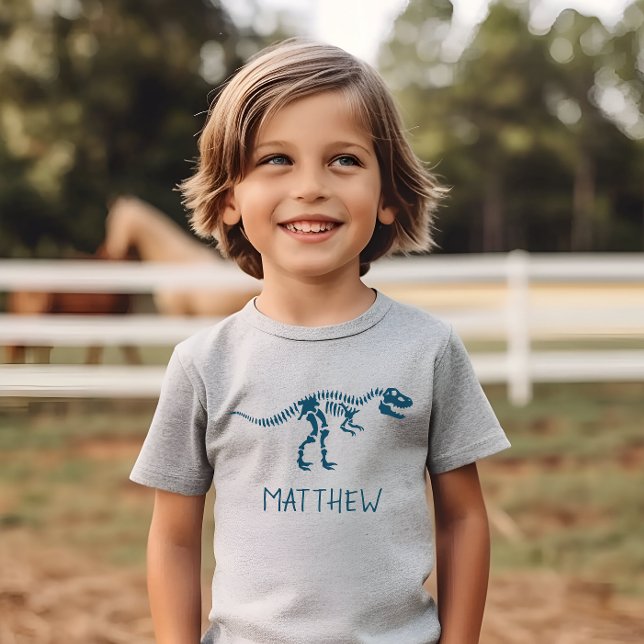 Camiseta Crianças Legal Dinossauros Dig Skeleton Boys (Criador carregado)